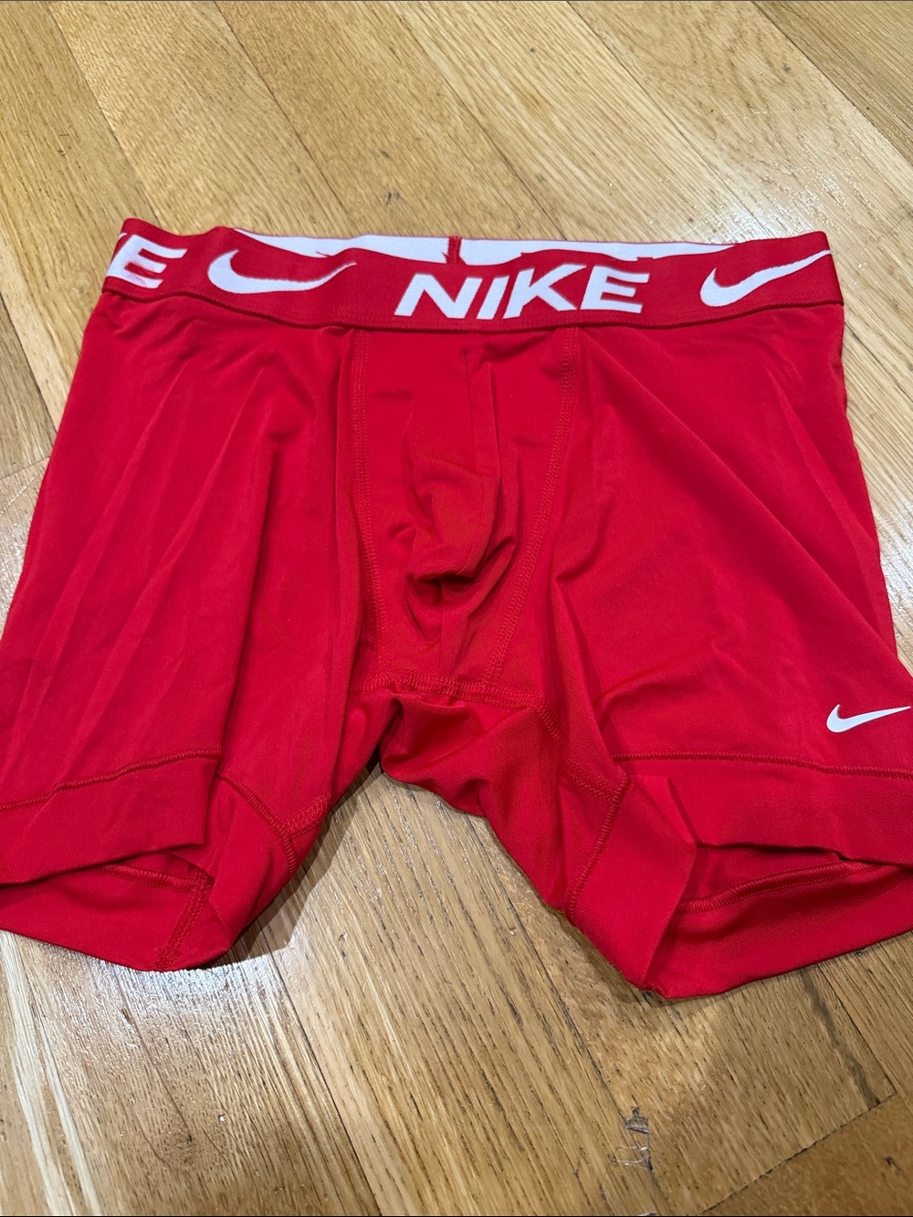 Nike Red Men’s Athletic Boxer Briefs with White Logo